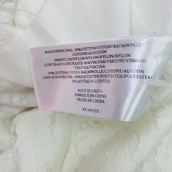 Keepsake Women's High Neck Mini White Lace Sheath Cutout Back Dress Size Large - Picture 10 of 10